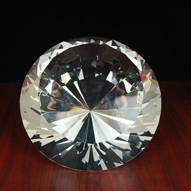 200mm Big Diamond Crystal Paperweight Cut Glass Large Giant Diamond Jewelry Gift 5