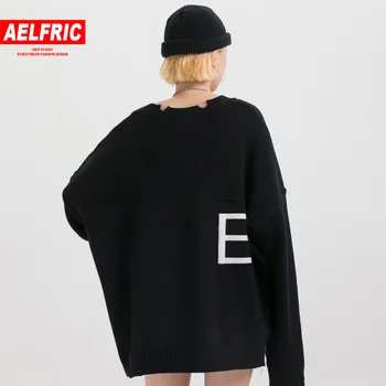 

Aelfric Vintage Letter Knitted Hole Women Gothic Sweater Harajuku Hip Hop Tops Fashion Casual Famale Pullover Outwear Streetwear