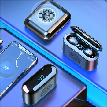 

2020 New TWS wireless Bluetooth headset dual ear mini sports headset waterproof speaker two in one broadcast sound