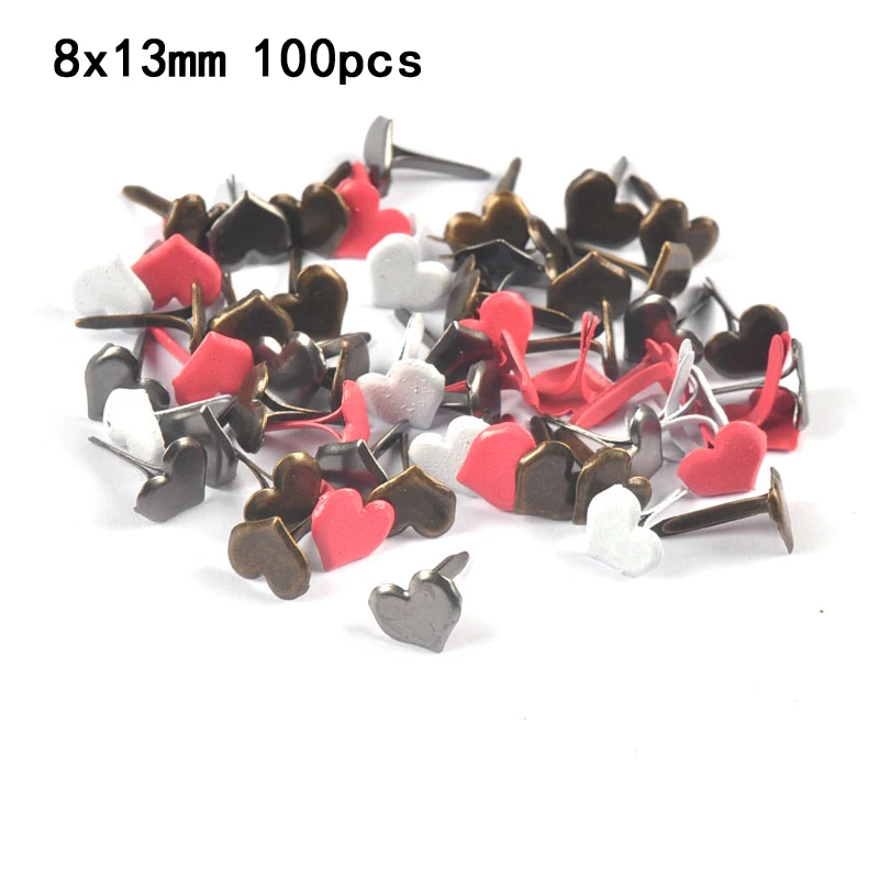 Colorful Star Heart Metal Brads DIY Crafts Scrapbooking Embellishment Fastener Handwork Decoration Accessories