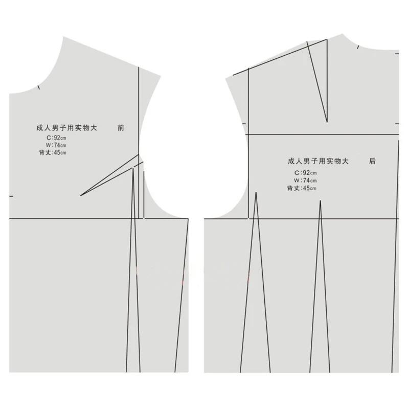 

DIY Handmade Quilting Men Clothing Measure Tools For 1:4 Transparent Cloth Design Ruler Drafting Template