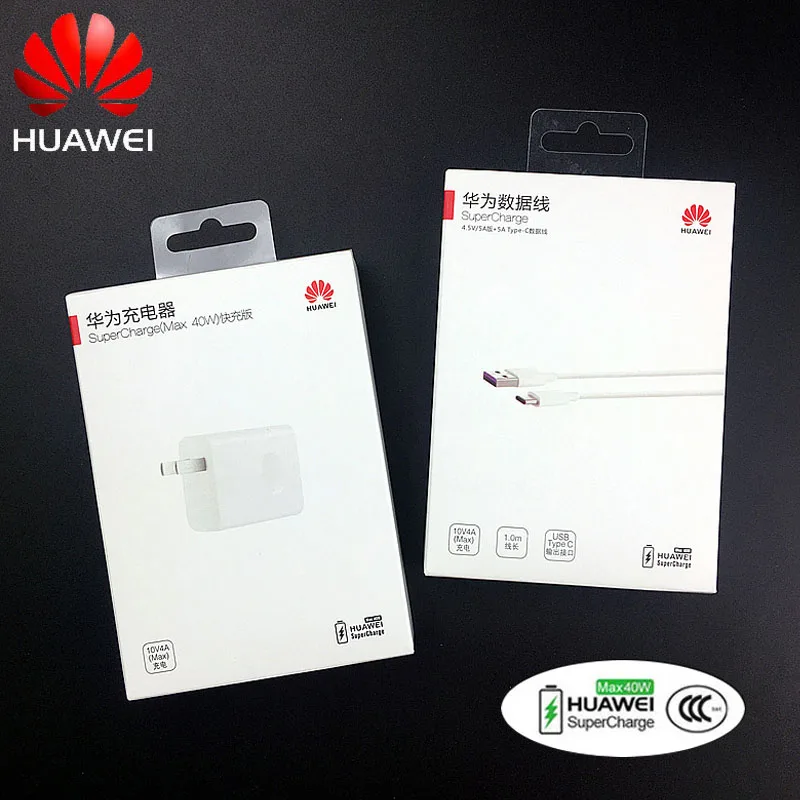 

Original Huawei P30 Pro Supercharger 40W 10V 4A Supercharge Adapter 5A Type C Quick Data Cable For Mate 20 10 pro Honor Magic 2