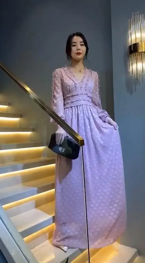 

2019 Autumn Clothing New Style High-waisted Super Fairy Dress Long Skirts Mopping Goddess-Style Formal Dress Lace Skirt