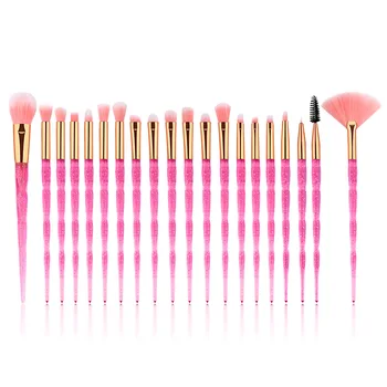 

20Pcs Diamond Makeup Brushes Set Beauty Make Up Brush Tool Cosmetic Powder Foundation Blending Eye Shadow Eyebrow Eyelash Brush