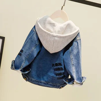 

Benemaker Denim Jackets For Boys Autumn Trench Children's Clothing 3-8Y Hooded Outerwear Windbreaker Baby Kids Jeans Coats