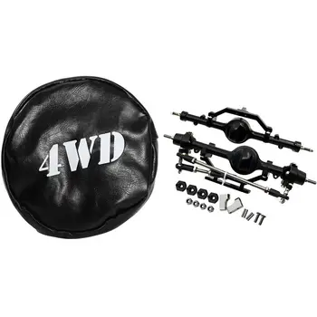 

1 Set Front and Rear Axle Complete Set CNC Machined & 1 Pcs RC Car Decoration Spare Tire Cover