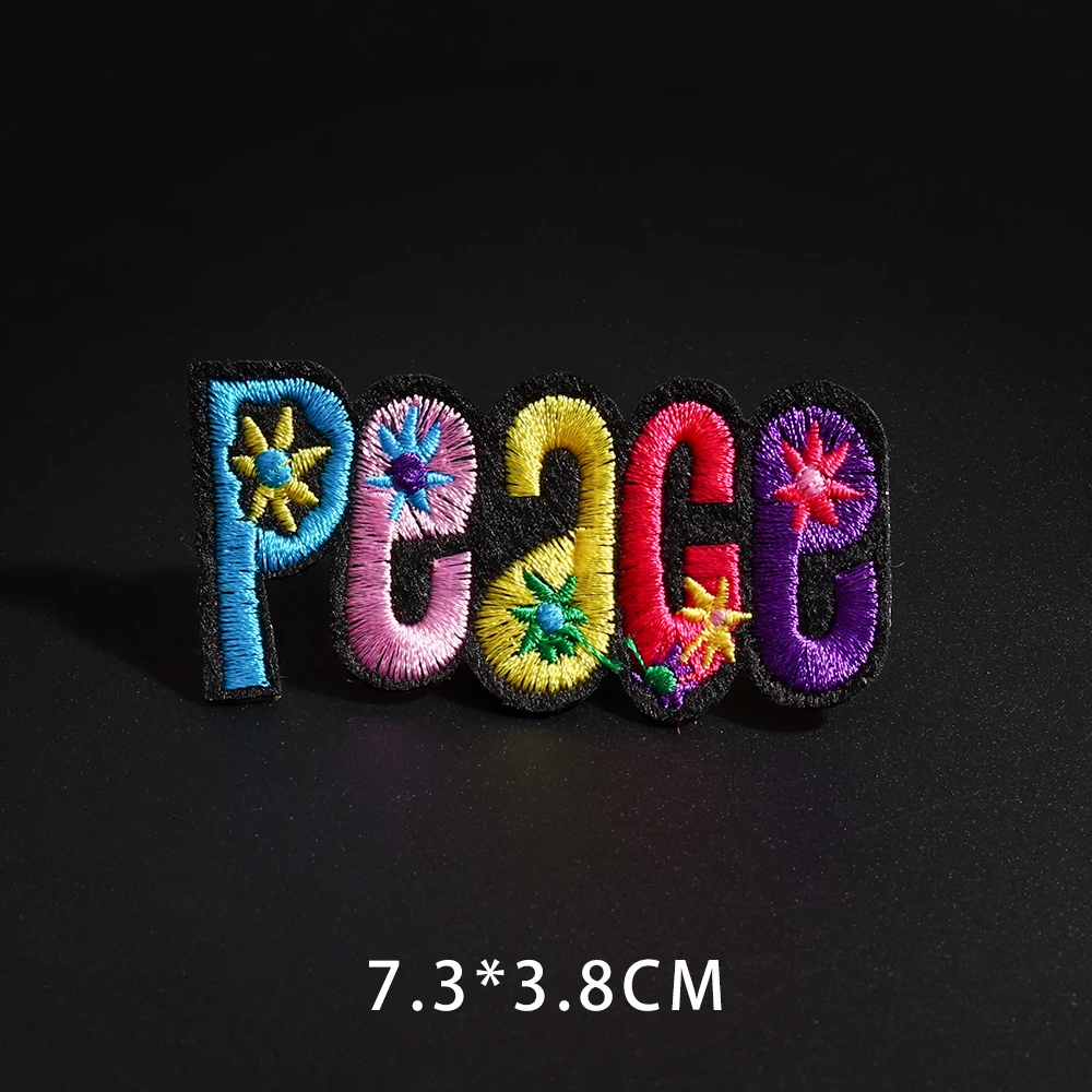 Peace Wow Pow письмо термонаклейки цвета музыка любовь звезда слова аппликации для одежды пальто наклейки 3D Diy Одежда Декор