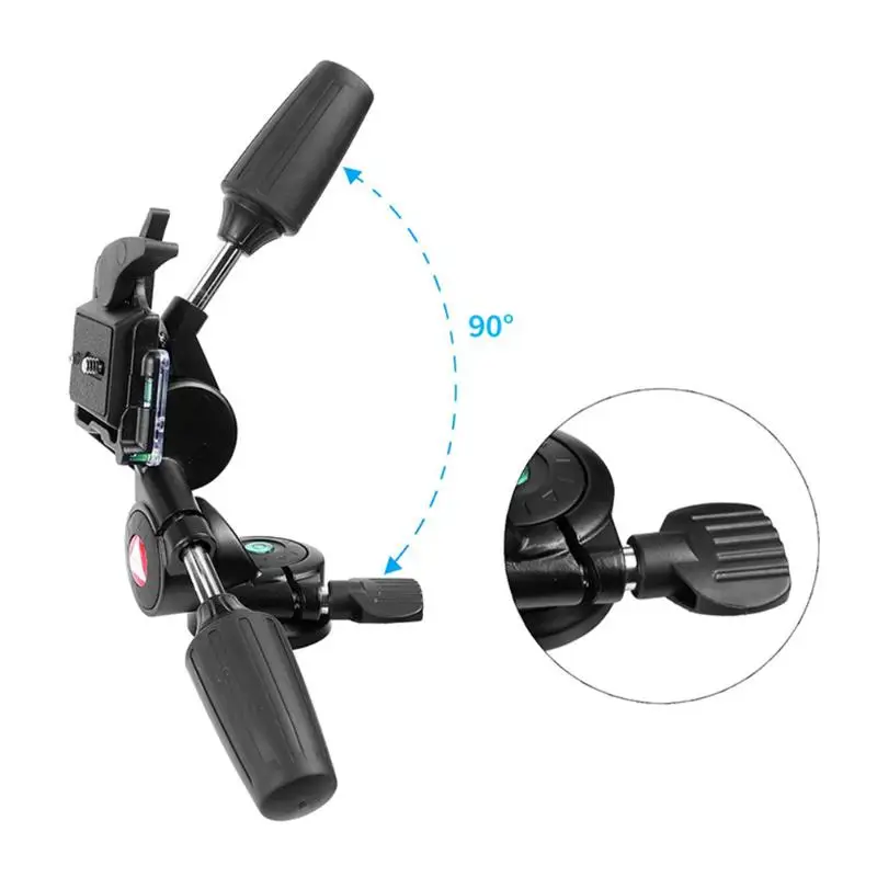 Kingjoy KH-6730 Профессиональный двойная ручка видео штатива 3 Way панорамный демпфирования Pan/наклон головы с 1/" Quick Release Plate