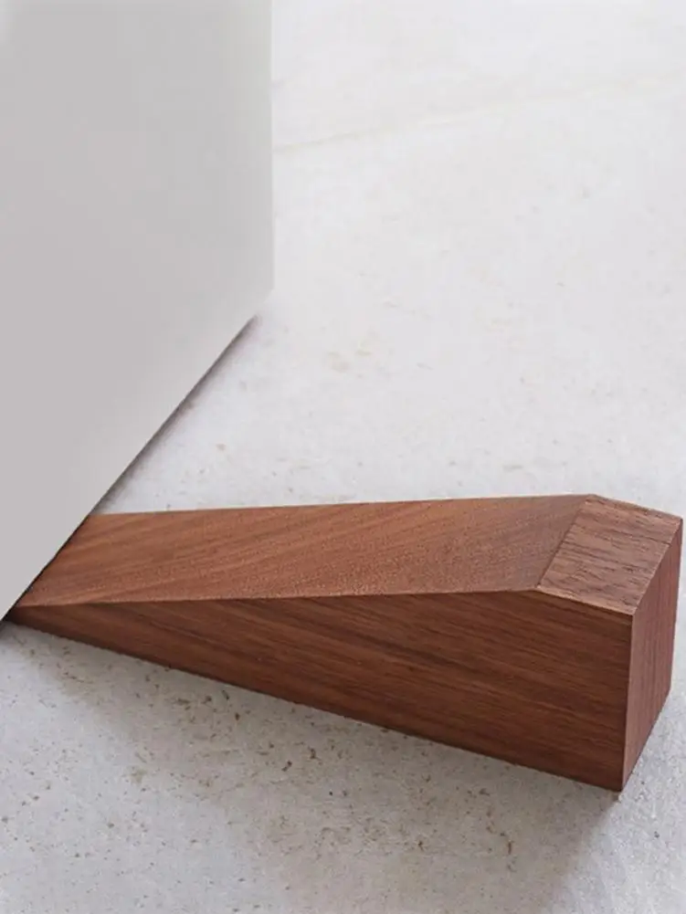 Door Stopper Wooden Buffer Stopper Non Scratching Door Stop Wedge For Home Use