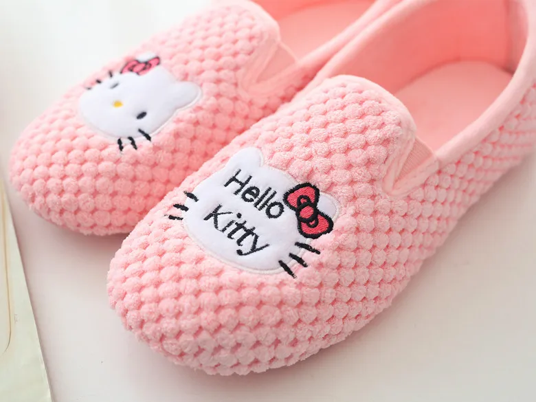 Pineapple KT cat autumn month shoes thick plush warm cotton slippers non-slip thick-soled floor shoes