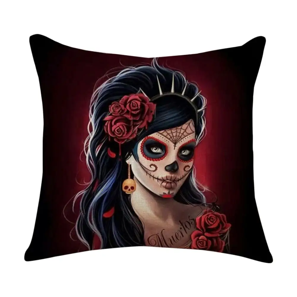 45*45 см наволочка для подушки в стиле Хэллоуин beauty Skeleton серии льняная наволочка для подушки автомобиля наволочка для дома украшения