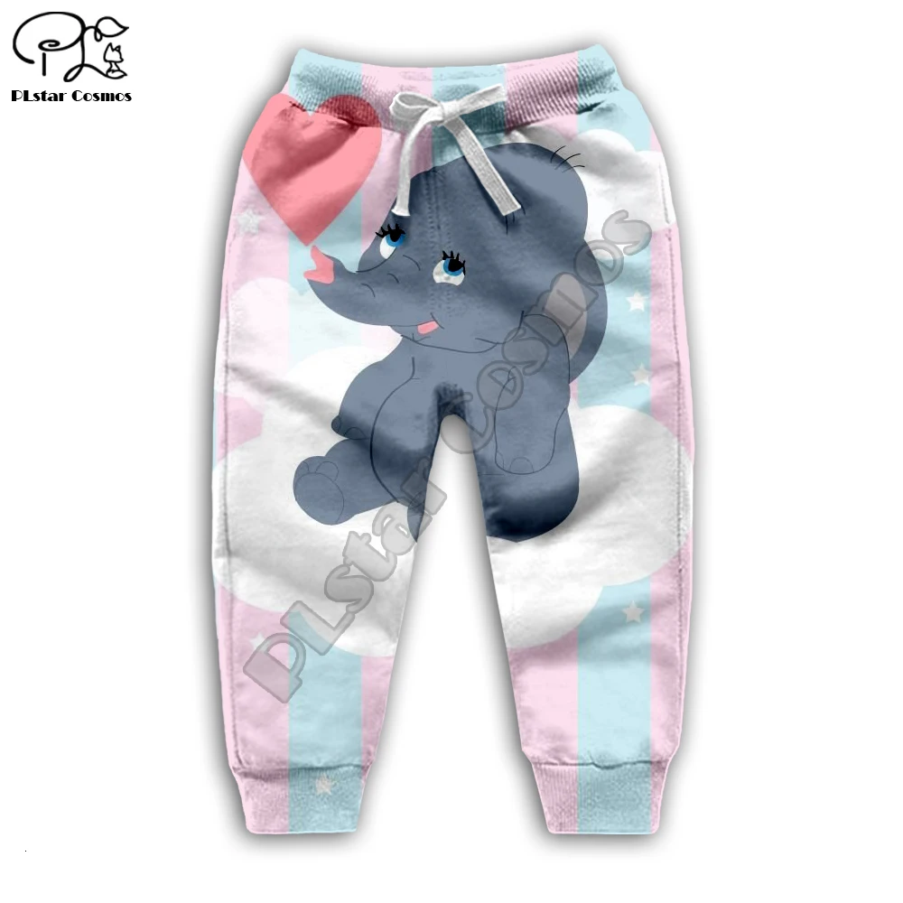 Одежда для семьи детские толстовки с капюшоном с 3d принтом Dumbo осенние свитшоты с длинными рукавами милые осенние штаны на молнии для маленьких девочек и мальчиков
