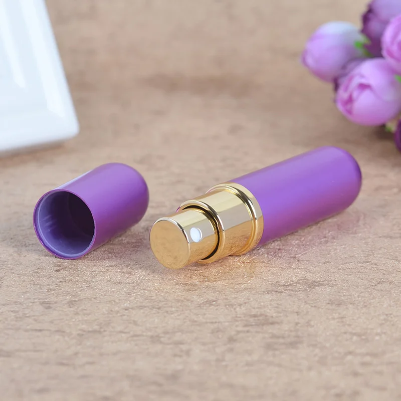 MUB-5 мл многоразовые портативные мини-флаконы для духов путешественник из алюминиевого стекла пустая парфюмерная бутылка распылитель - Цвет: purple