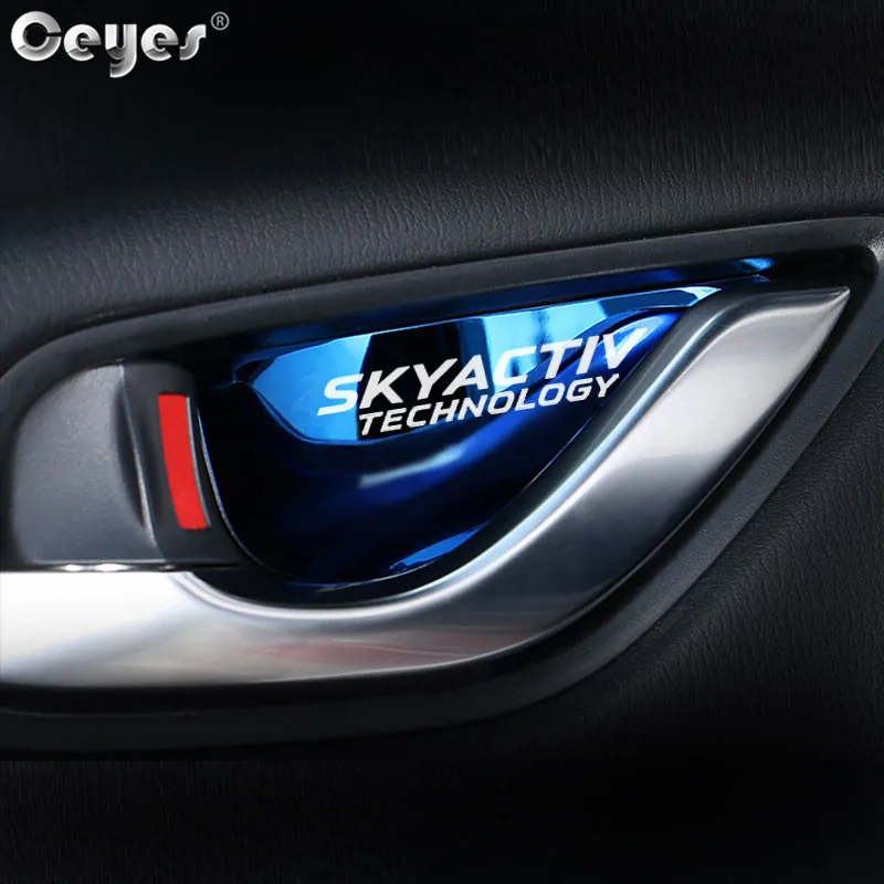 Ceyes Auto Styling Door Handle Wrist Bowl Trim Sticker Case For Mazda Skyactiv Technology CX 5 CX5 CX3 6 Axela Car Accessories