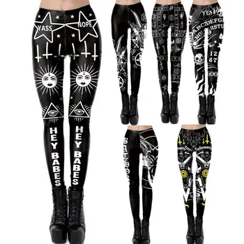 

2020 New Sexy Girl Pencil Pant Ouija 3D Prints Elastic Slim Fitness Workout Women Leggings