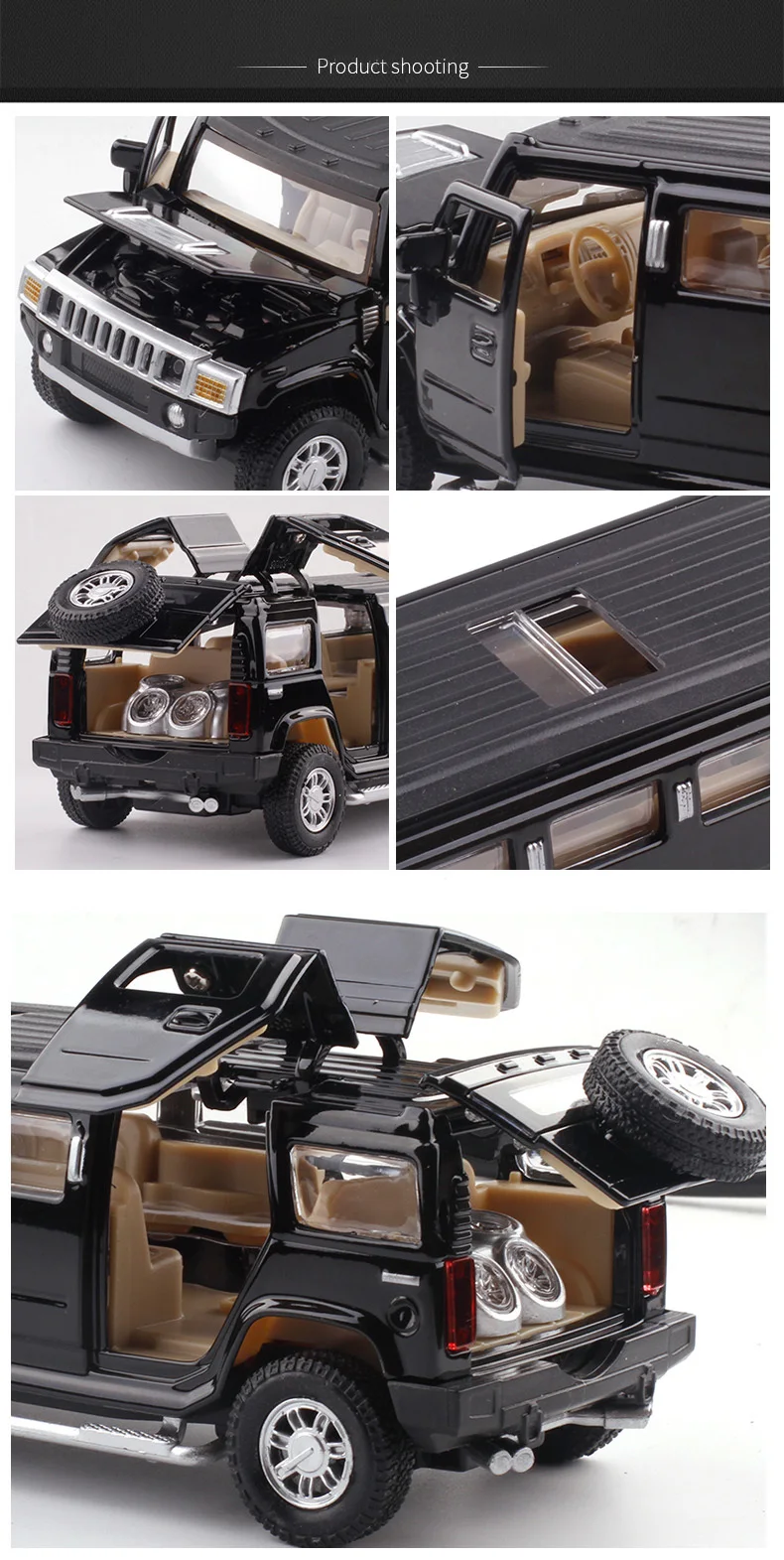 Высокая имитация 1:32 Сплав Hummer Limousine Металл литой автомобиль модель оттягивающийся мигающая детская музыкальная игрушка транспортные средства