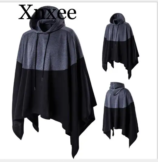 Мужской плащ Тренч модный стоячий воротник Свободная шикарная куртка Кейп зимняя мужская уличная одежда пуловеры