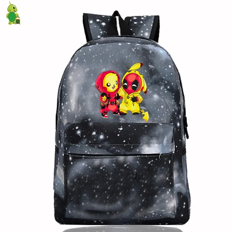 Mochila Pokemon Pikachu рюкзаки Дэдпул школьные сумки для подростков девочек мальчиков Женский Мужской рюкзак для ноутбука рюкзак дорожный рюкзак