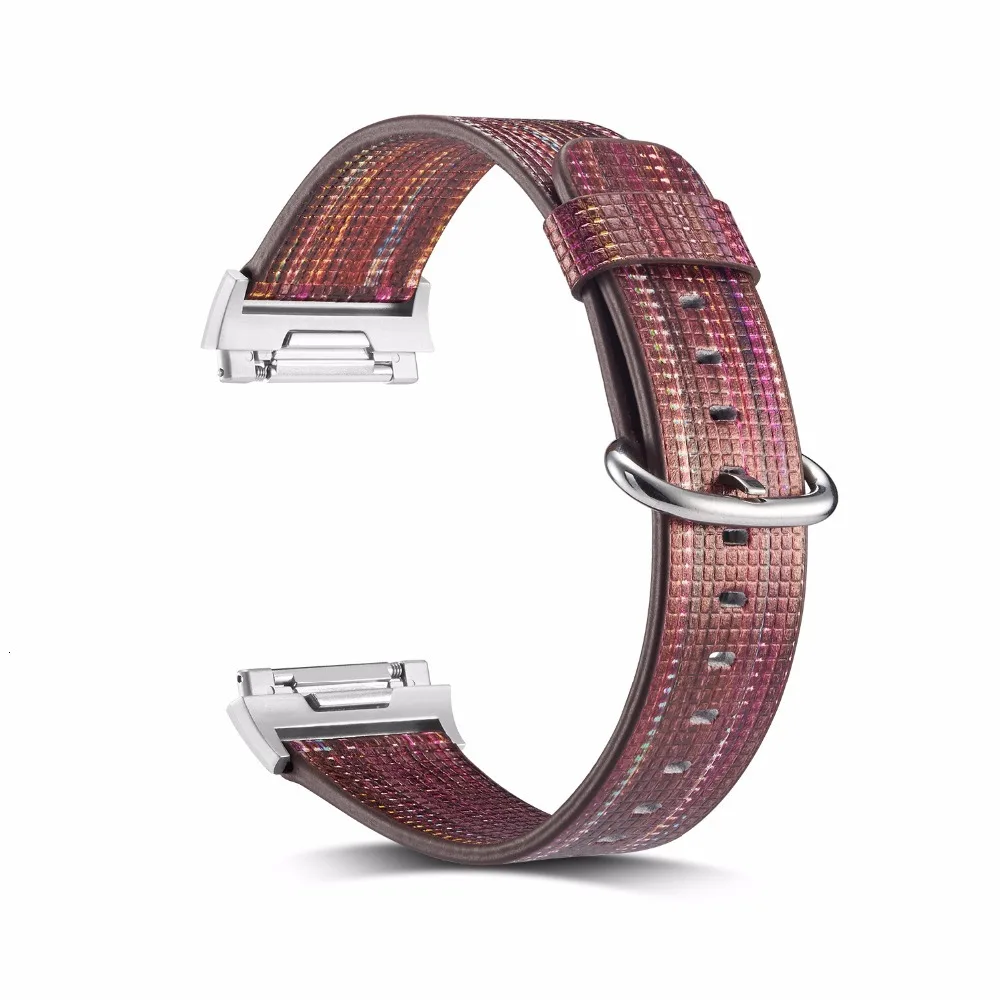 Кожаный ремешок с рисунком для fitbit, сменные ионные Ремешки для наручных часов, аксессуары для часов, браслет, черный браслет