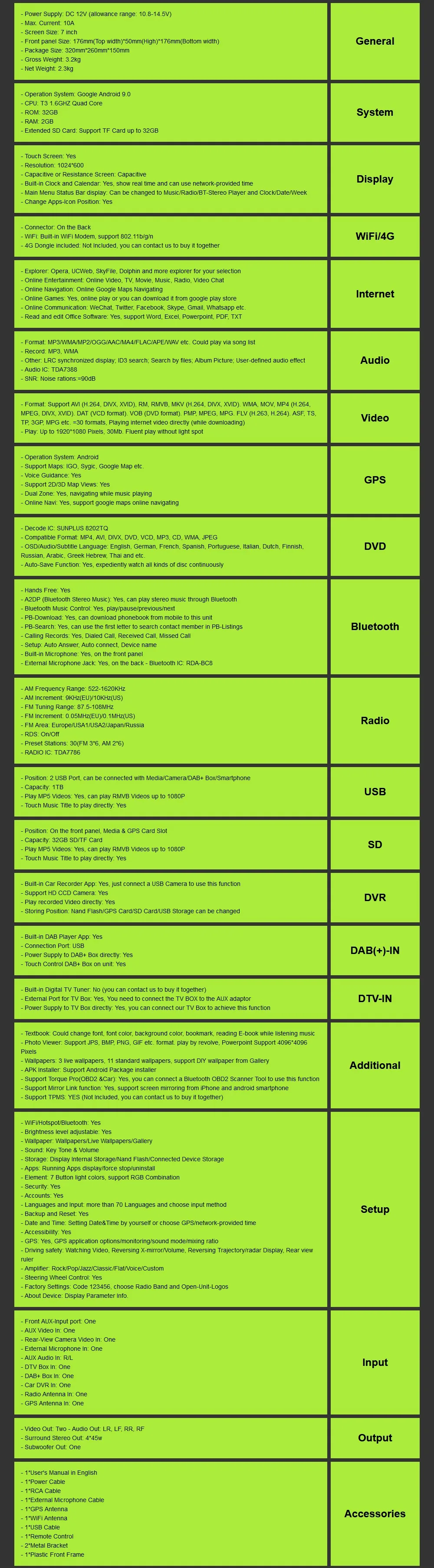 Discount Universel 1 din 7‘’Android 9.0 Quad Core  DVD  GPS navigation 2GB RAM  32GB ROM Support Wifi,OBD2,DAB,DVR,Free camera,map 23