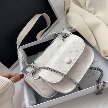 

Women Crossbody Bag PU Leather Female Luxury Chain Handbag New Fashion Diamond pattern ladies Shoulder Messenger Bag wallet
