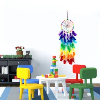 

Dream catcher Led Handmade Dreamcatcher Feathers Night Light dream catchers Wall Hanging Home Room decoration