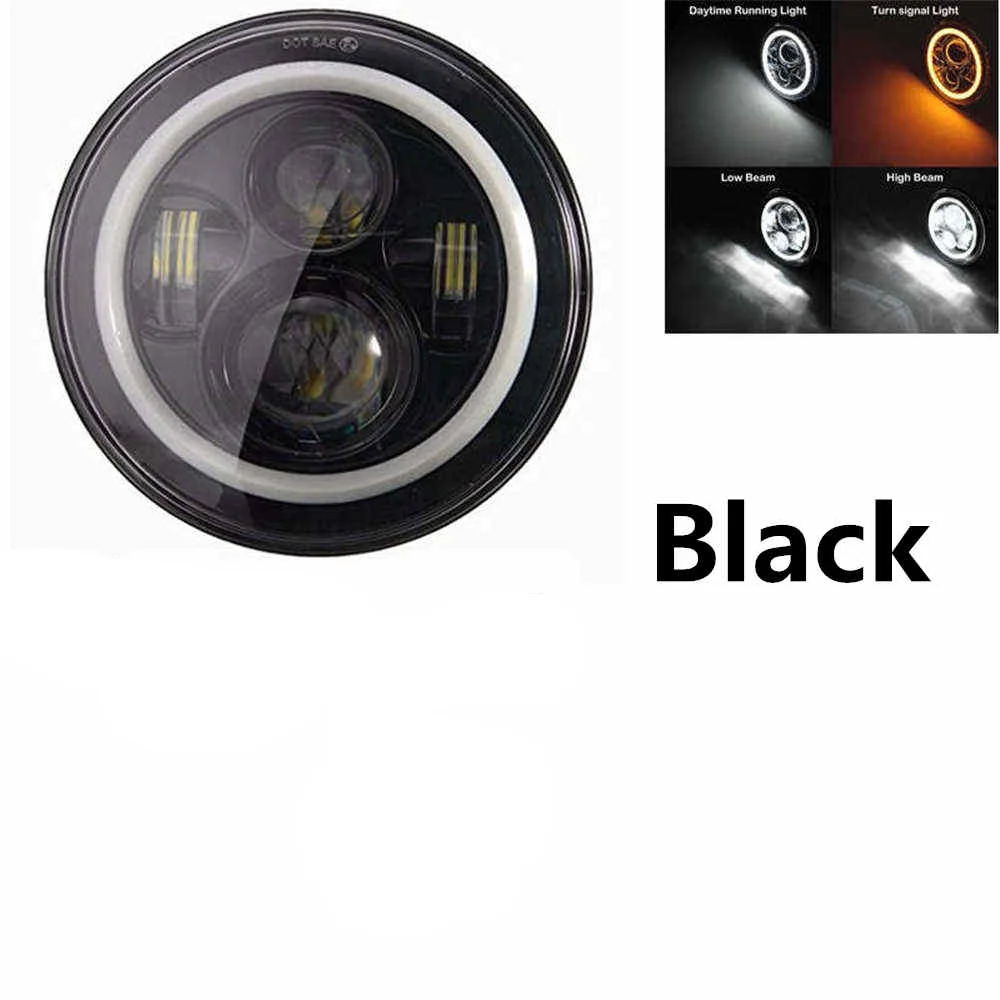 40w Halo light Black Для lada Niva 4x4 suzuki samurai " светодиодный DRL H4 галогеновые фары головного света для ВАЗ 2101 7 дюймовый светодиодный фар головного света с Halo Кольцо желтый сигнал поворота - Цвет: 40w Halo light Black