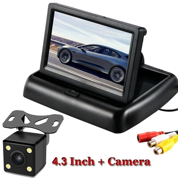 

Car Monitor 4.3 inch Foldable TFT LCD Display Rear View Reversing Camera Mirror Parking Assistance Rearview Monitors NTSC PAL