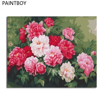 

PAINTBOY Framed Picture Flower Home Decor DIY Painting By Numbers Digital Canvas Oil Painting Wall Art For Living Room