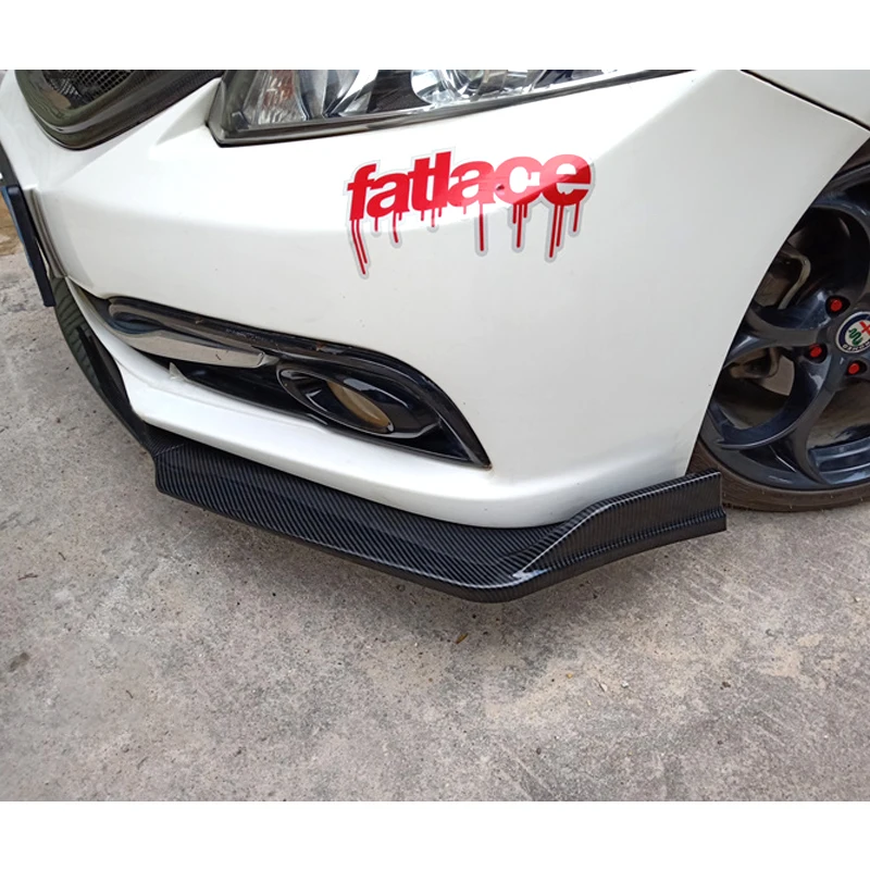Front Bumper Spoiler Protector Plate Lip Body Kit Carbon Surface Decorative Strip Shovel For Civic Hybrid Si Sedan 2012 -