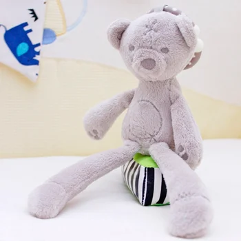 

Cute Baby Crib Stroller Toy Bear Soft Plush Infant Doll Mobile Bed Pram Kid Animal Baby Toys 0 12 Months