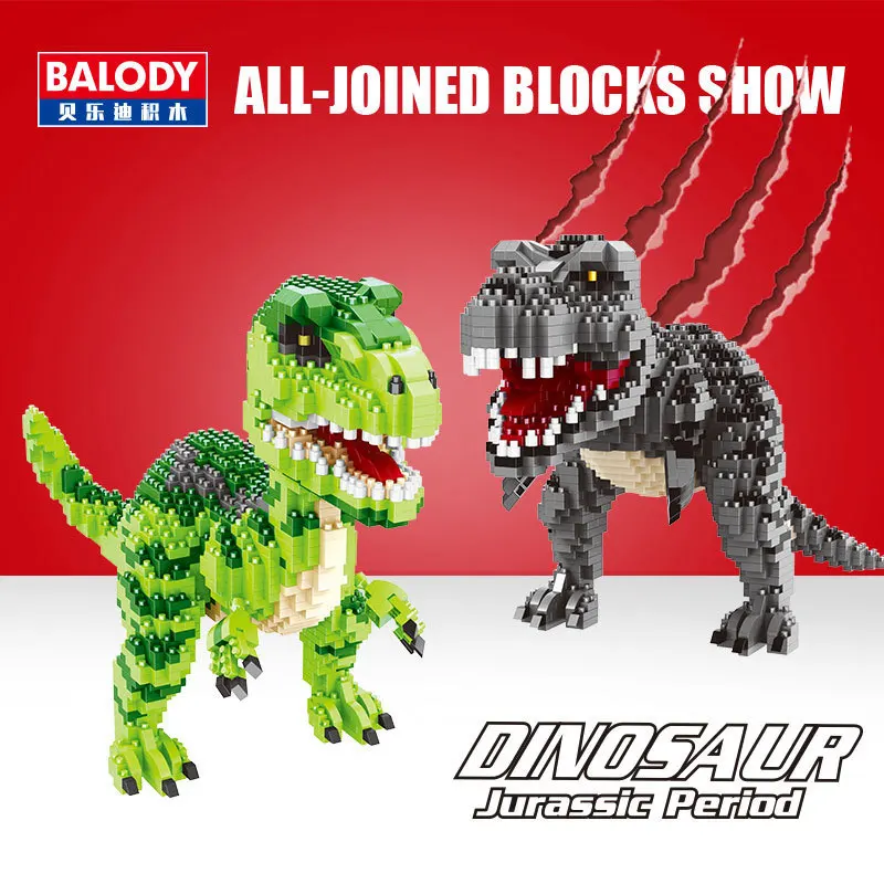 

Balody/balody 16088 16089 Small Particles Assembled Building Blocks Educational Dinosaur Building Blocks Toy