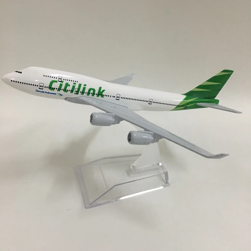 JASON TUTU 16 см самолет 1:400 литой металлический самолет модель игрушки Citilink Indonesia Boeing 747 модель аэроплана Самолет Модель для сборки