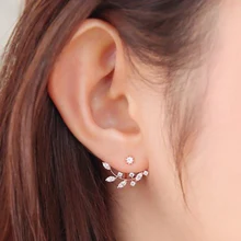 Красивый цветок, висячие серьги с цирконием, предотвращающие аллергию, серьги с пряжкой для девушек и женщин, модные ювелирные изделия без никеля