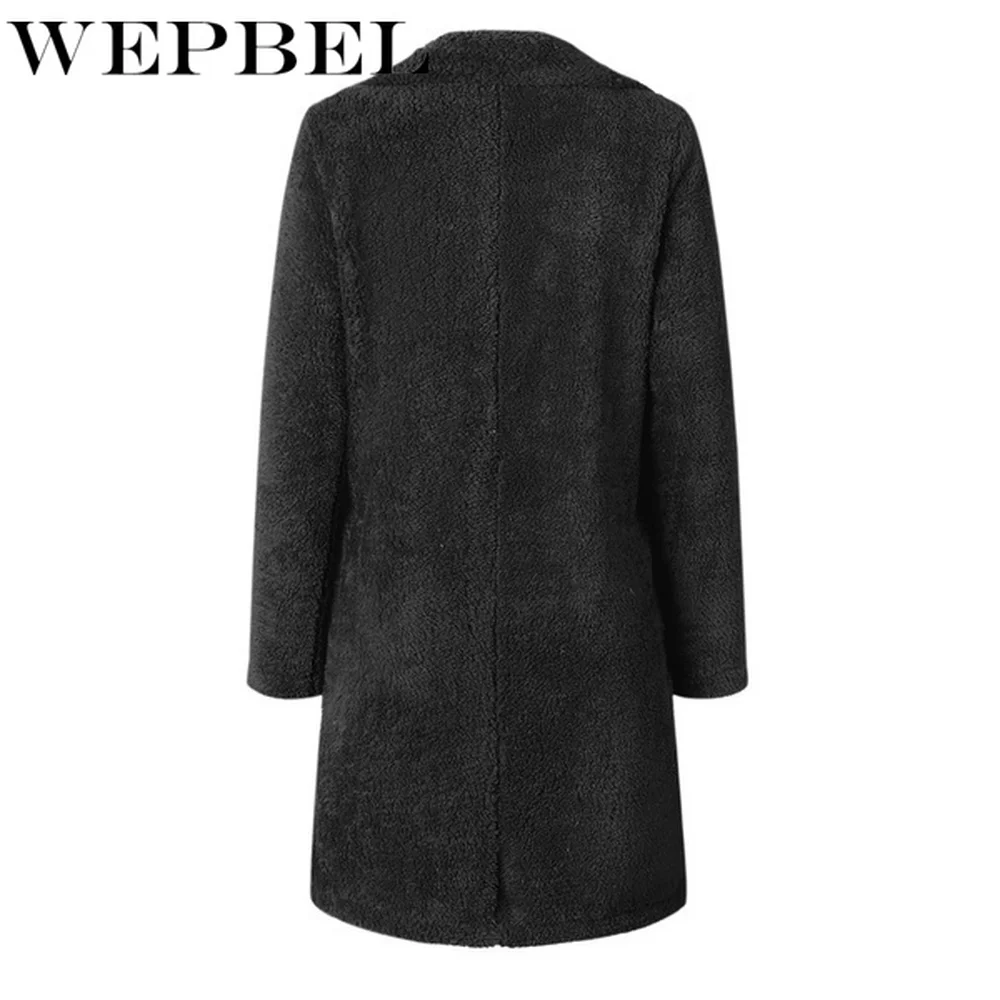 WEPBEL Женская модная Толстая теплая куртка с искусственным мехом, зимняя теплая длинная парка, пальто
