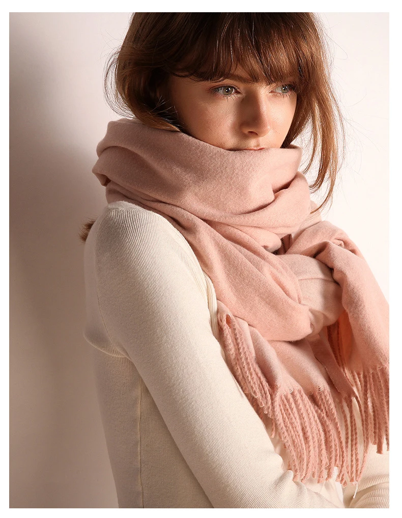 CAVME Winter Unisex Basic Wool Scarf Largue Size Woolen Warp for Women CUSTOM Letters Double Colors