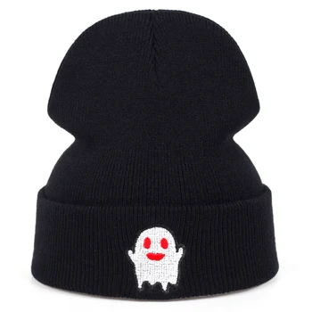 

2019 new little ghost embroidery wool hat fashion hip hop outdoor warm hats men and women universal cap casual caps