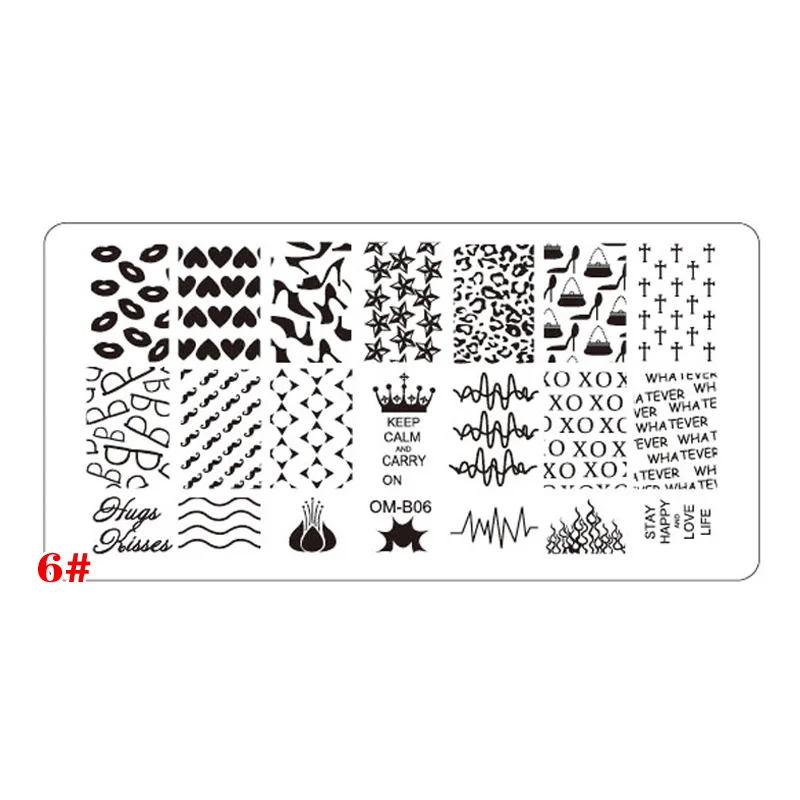 Nail Art Stamper пластины цветочный животный узор ногтей Stampping шаблон изображения пластины трафаретные гвозди дизайн Красота Инструменты Наборы - Цвет: 6