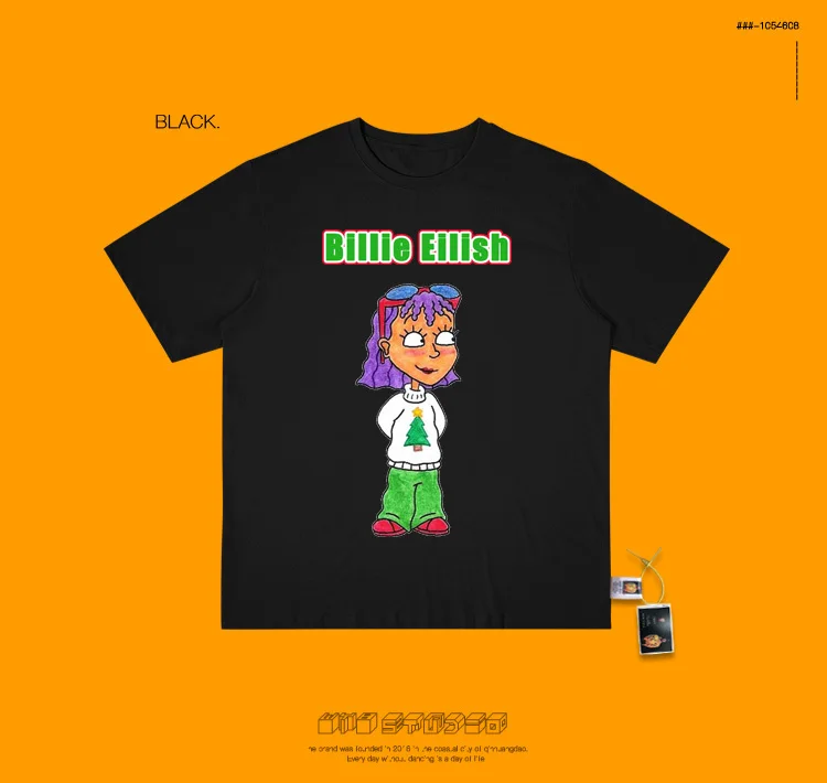 Любителей футболка оригинальность Смешные Руки Doodle Evil Do Billie Eilish пирус груша линия мультфильм рисунок принт