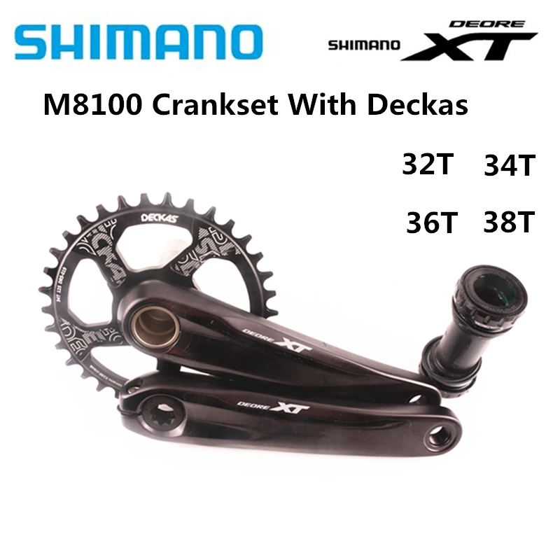 SHIMANO XT M8100 шатун 12 скоростей MTB велосипед части 170 175 с круглым Deckas Кривошип с BB-MT800 32T 34T 36T 38T шатун