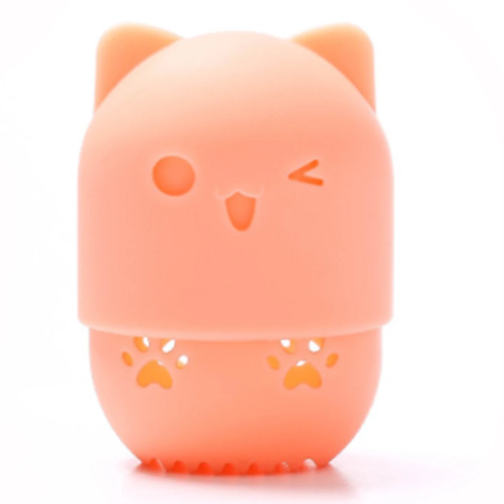 Kitten beauty Puff Box блендер держатель Губка Макияж яйцо сушки чехол Портативный Силиконовый косметический Блендер Губка коробка держатель - Цвет: Orange