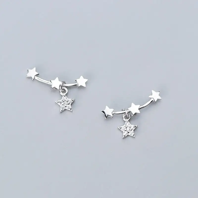 PONYKISS Настоящее серебро 925 проба циркониевые серьги-гвоздики со звездами вечерние изысканные романтические серьги аксессуары для девочек прекрасный подарок на день рождения - Цвет камня: PEY969si