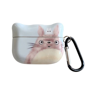 

Cute Totoro TPU Soft Proctect Case Cover for Airpods Pro Charging Box for Apple 3rd Generation Bluetooth Earphone with Carabiner