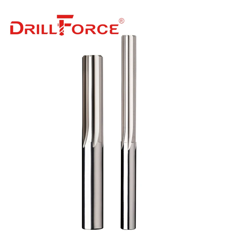 Drillforce Solid Carbide Machine Reamer H7 Tolerance Straight Flute