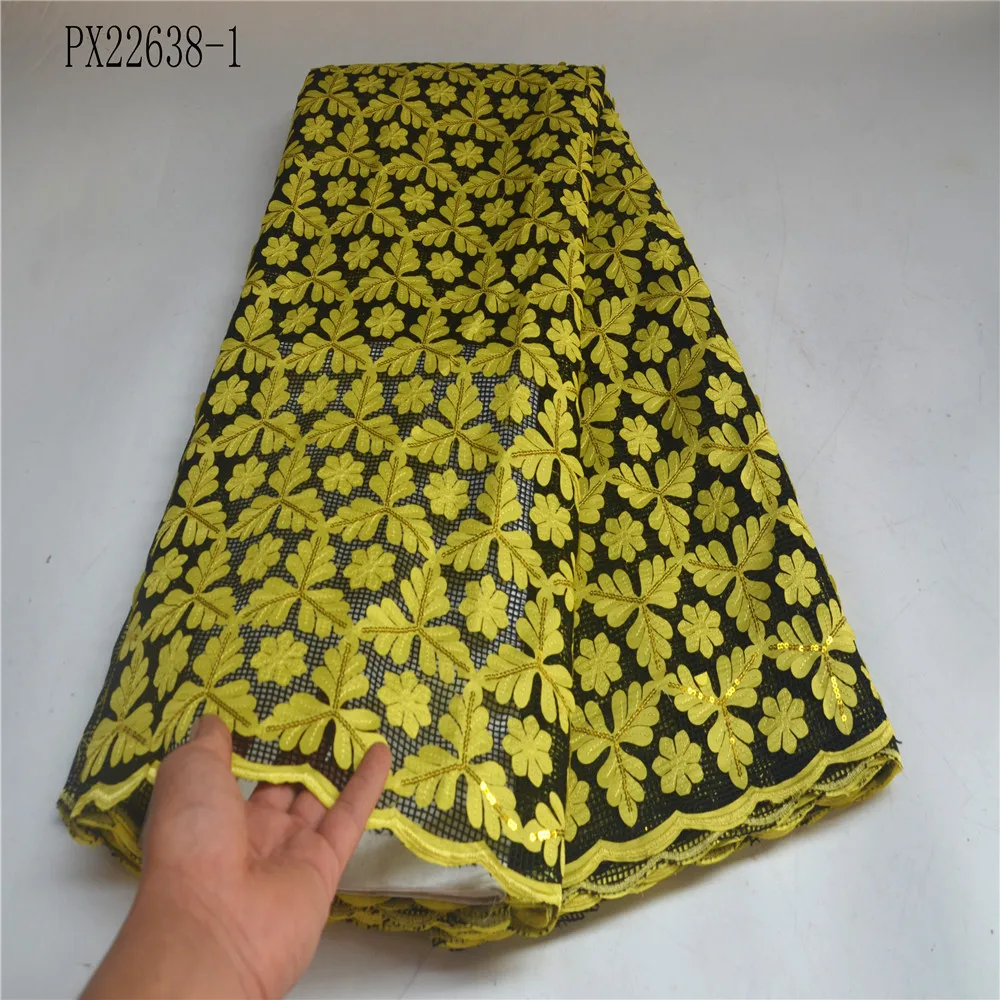 Африканское новое поступление оранжевый цвет оранжевый химическое кружево вышивка ткань кружевная ткань оптом