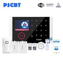 PSCBT сигнализация домашняя охранная Аварийная сигнализация wifi gsm приложение дистанционное управление Английский Французский Русский Испанский Португальский Немецкий Арабский