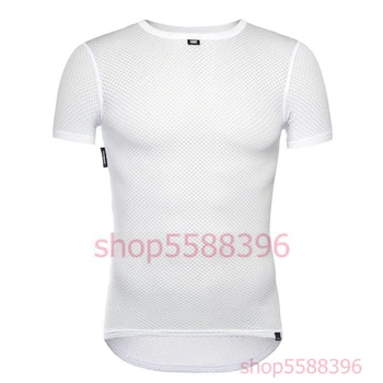 

The fitness cycling base layer men 2020 New black white pure color MTB riding underwear Sport bicicleta breathing mesh shirt