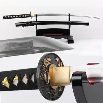 

Japanese samurai supply katana swords wooden sheath handmade folded steel sharpness cutting metal craft decorative
