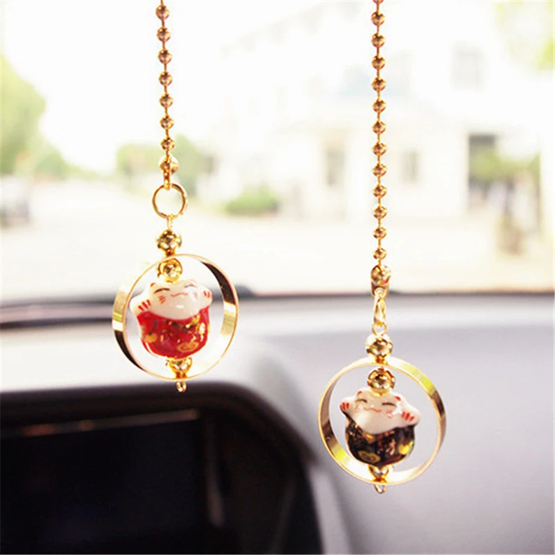 Автомобильная подвеска Lucky Cat, Автомобильная подвеска для зеркала заднего вида, безопасная Автомобильная подвеска, Автомобильная подвеска, аксессуары для салона автомобиля