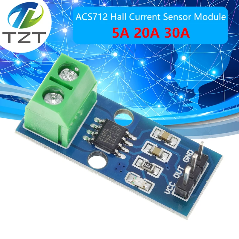 Hall Current Sensor Module Acs712 Module 5a 20a 30a Hall Current Sensor Module For Arduino